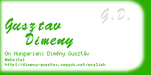 gusztav dimeny business card